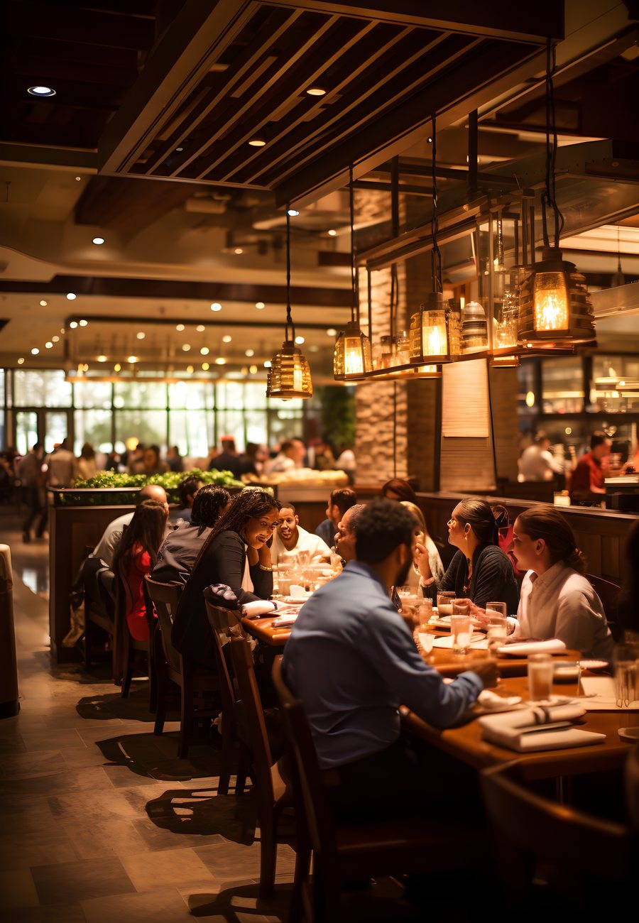 Restaurante lleno de clientes que vuelven